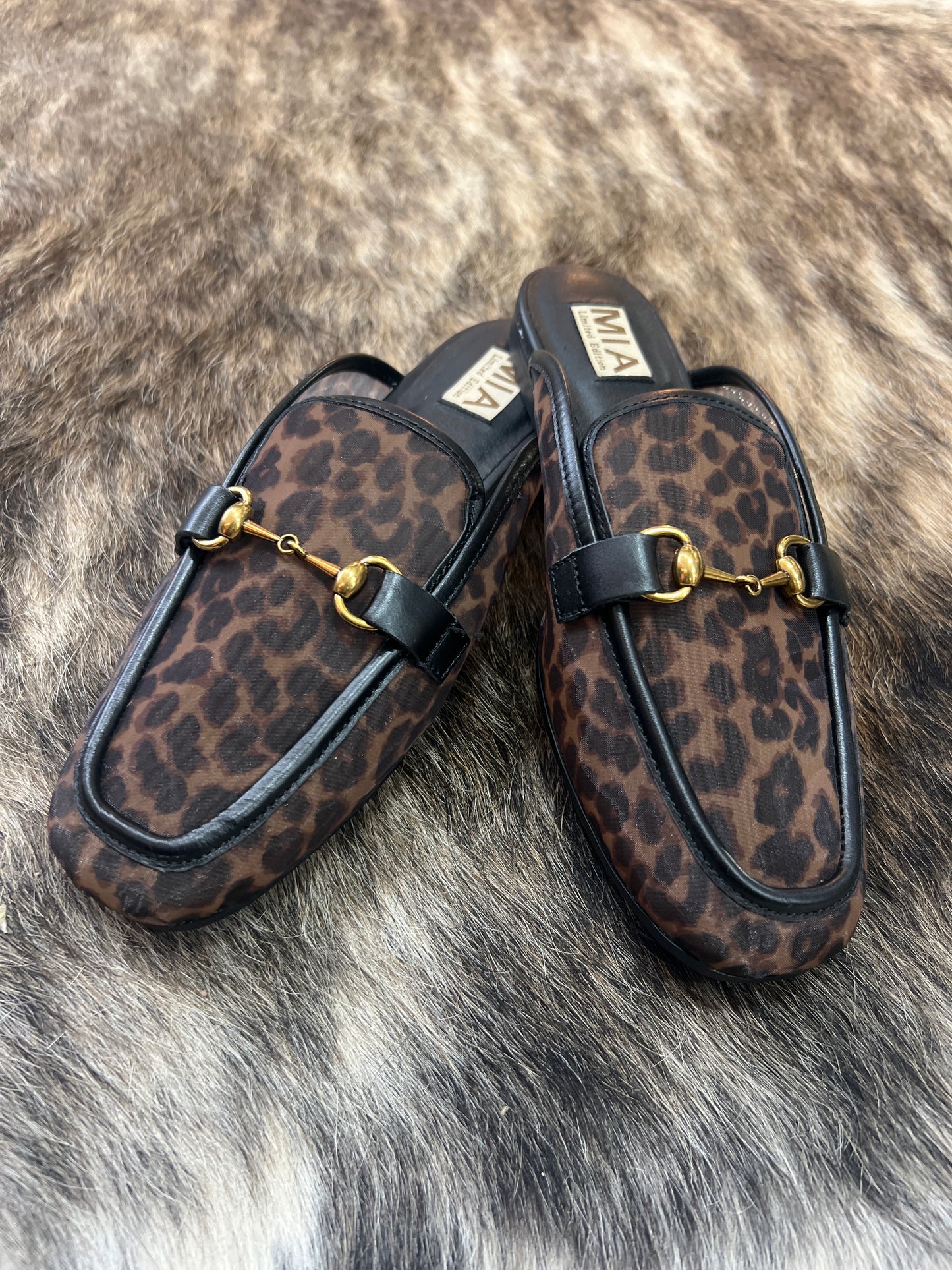 Leopard Mesh Mules
