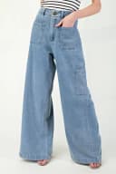 Denim cargo pants