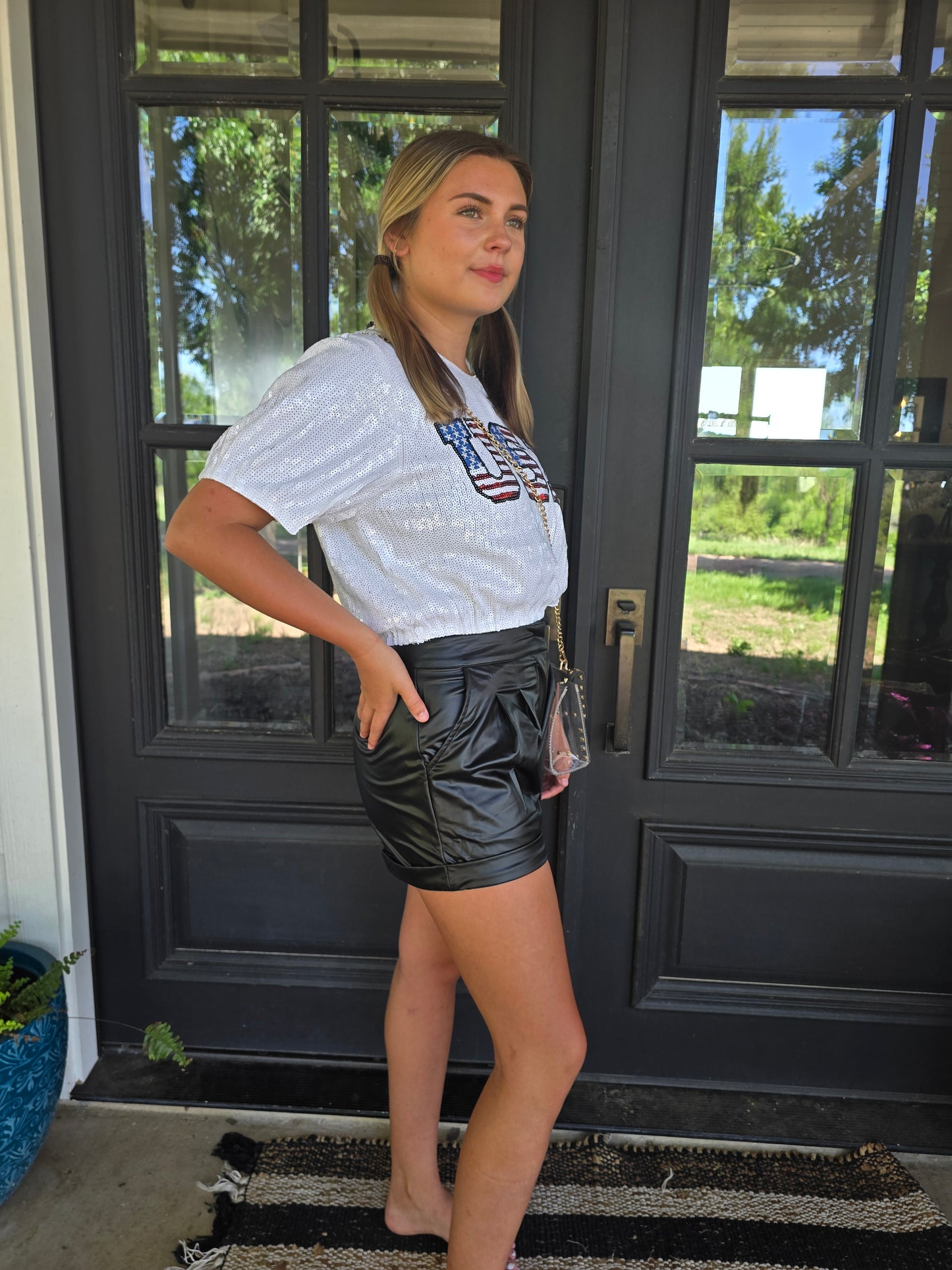 Faux Leather Shorts