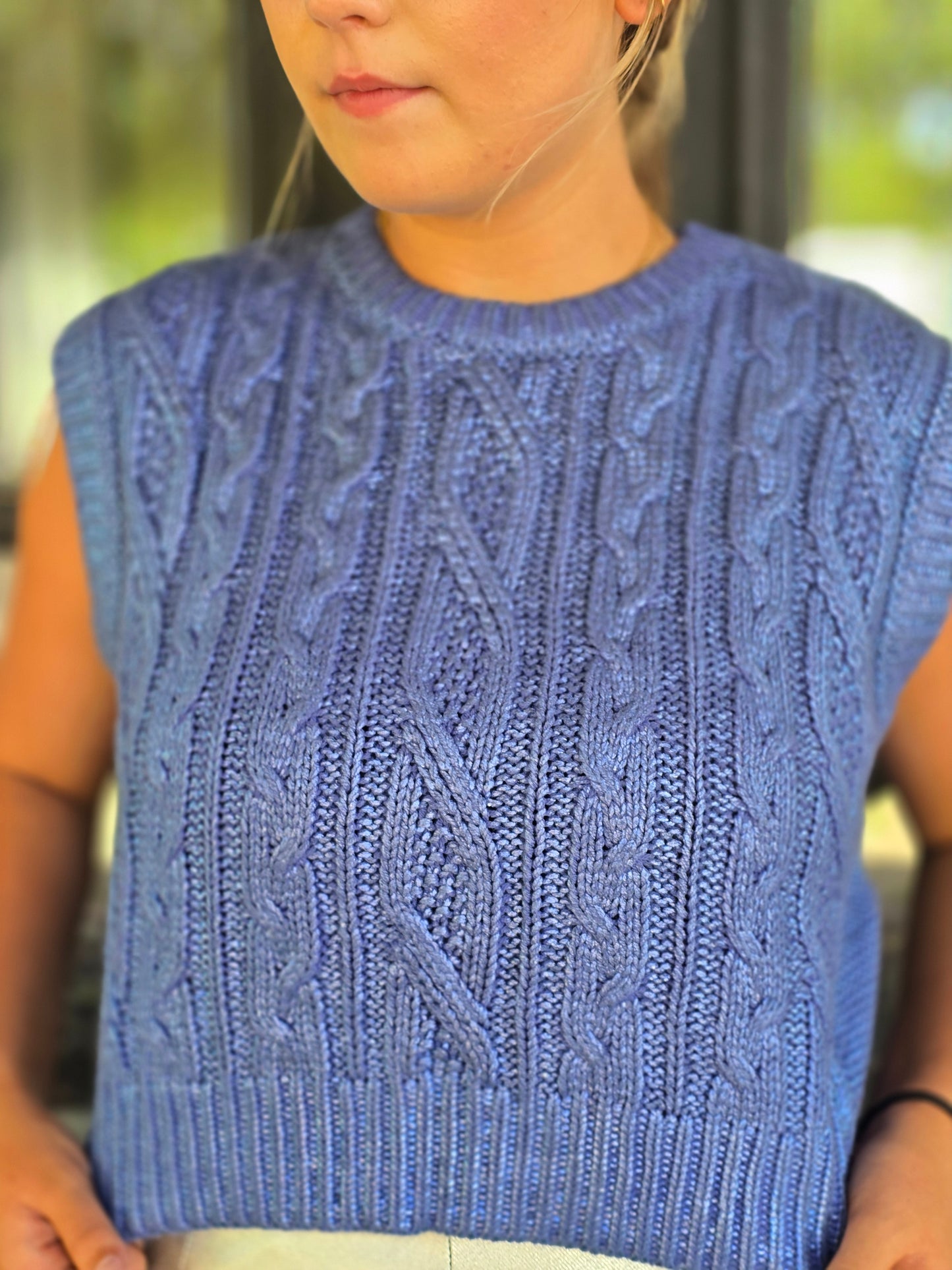 Blue Metallic Sweater Vest