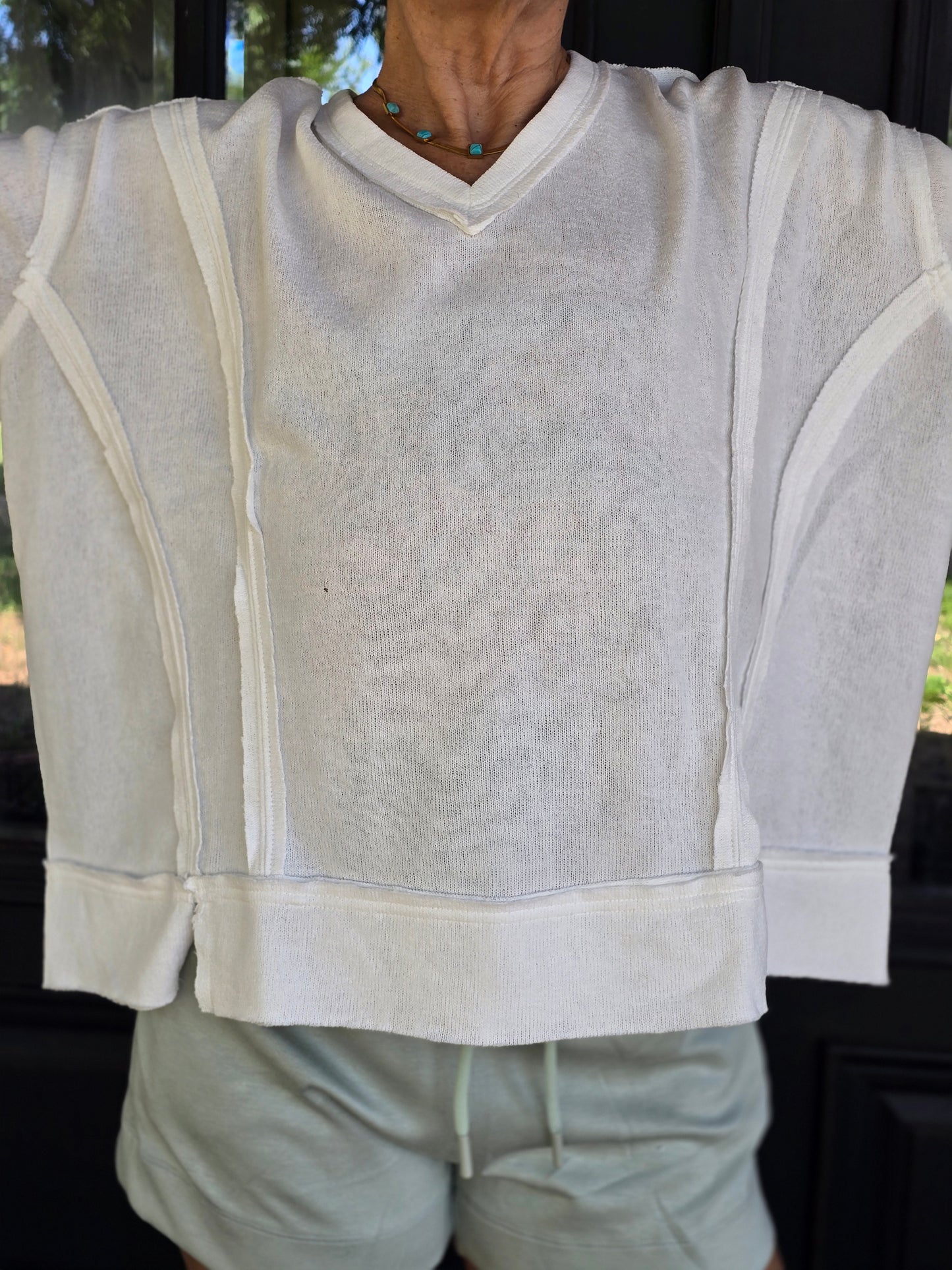 Oversized exposed seams shirt