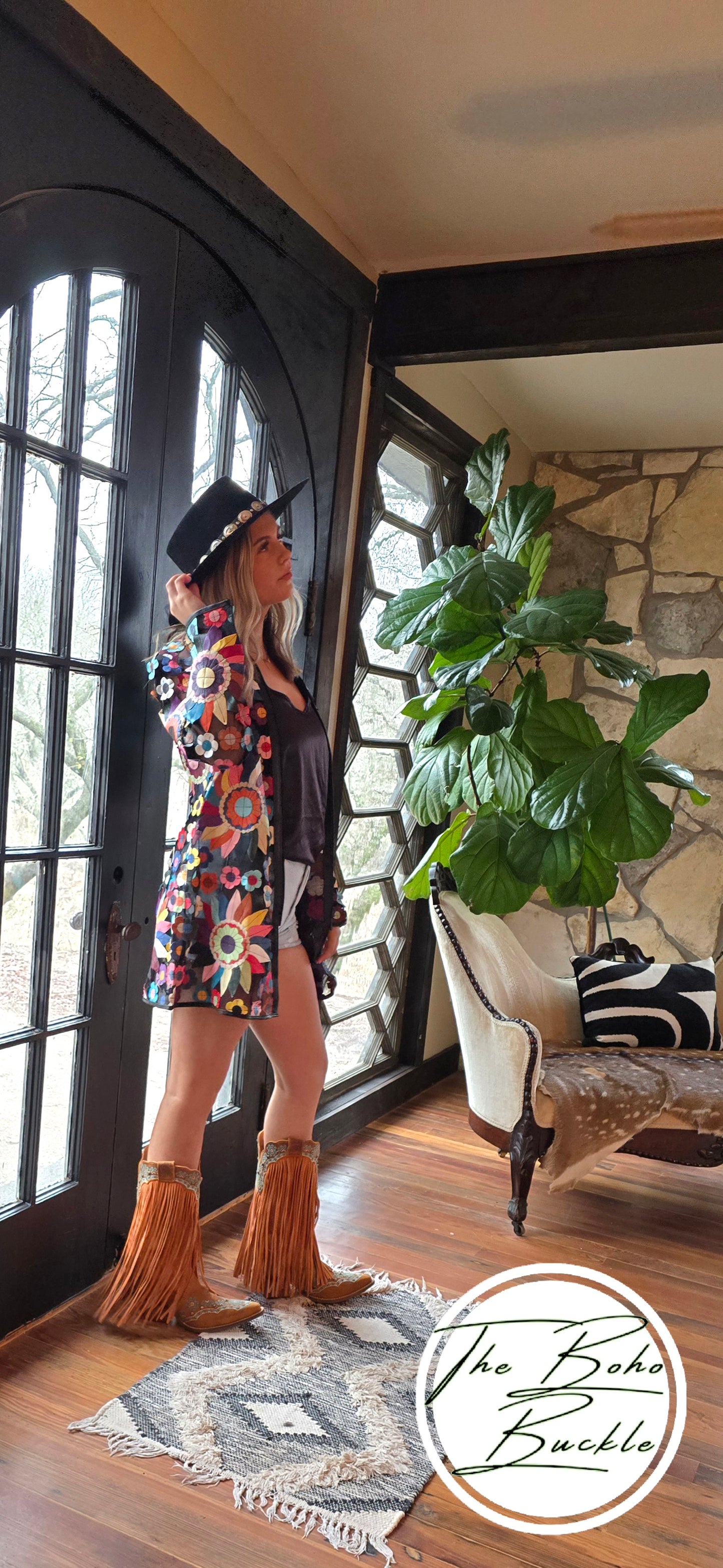 Spring Flower Leather Jacket (pre-order)