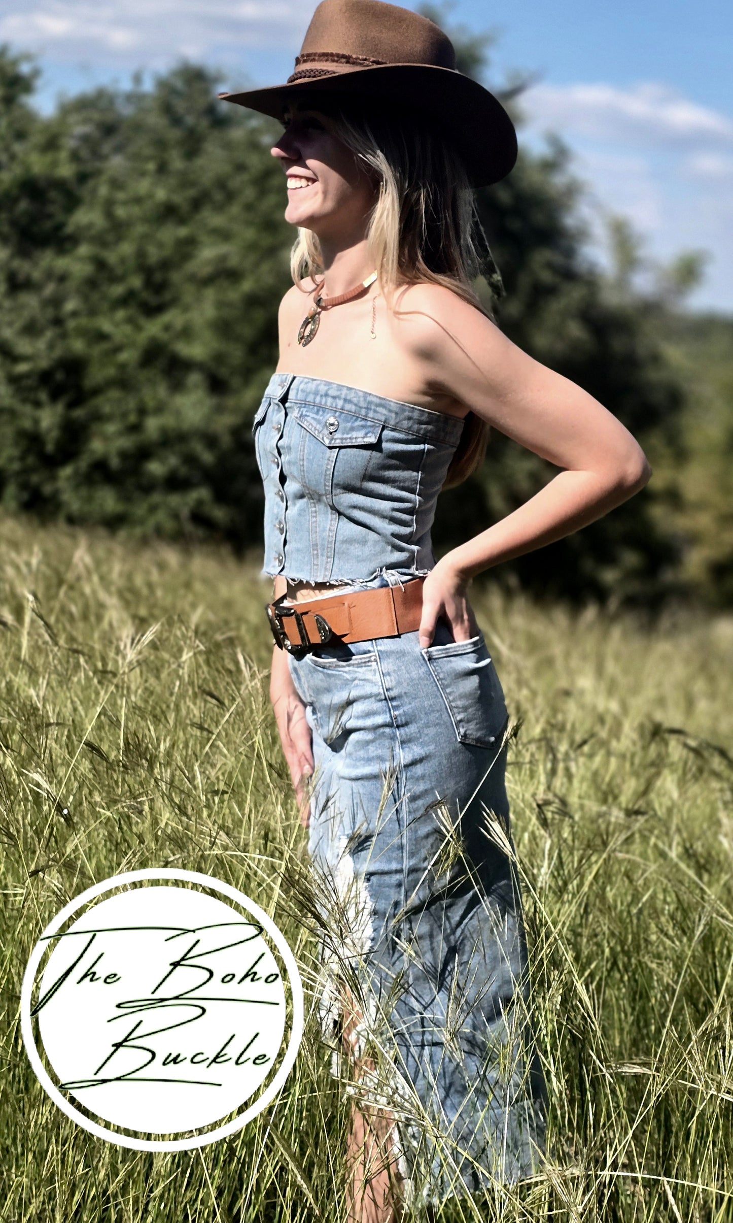Washed Denim Corset Tube Top Sweet Sleeveless Top