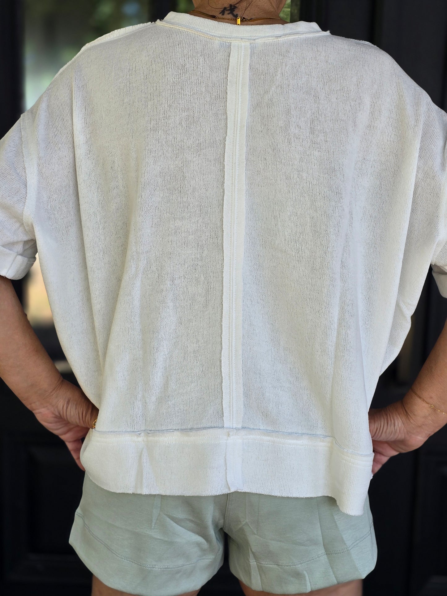 Oversized exposed seams shirt