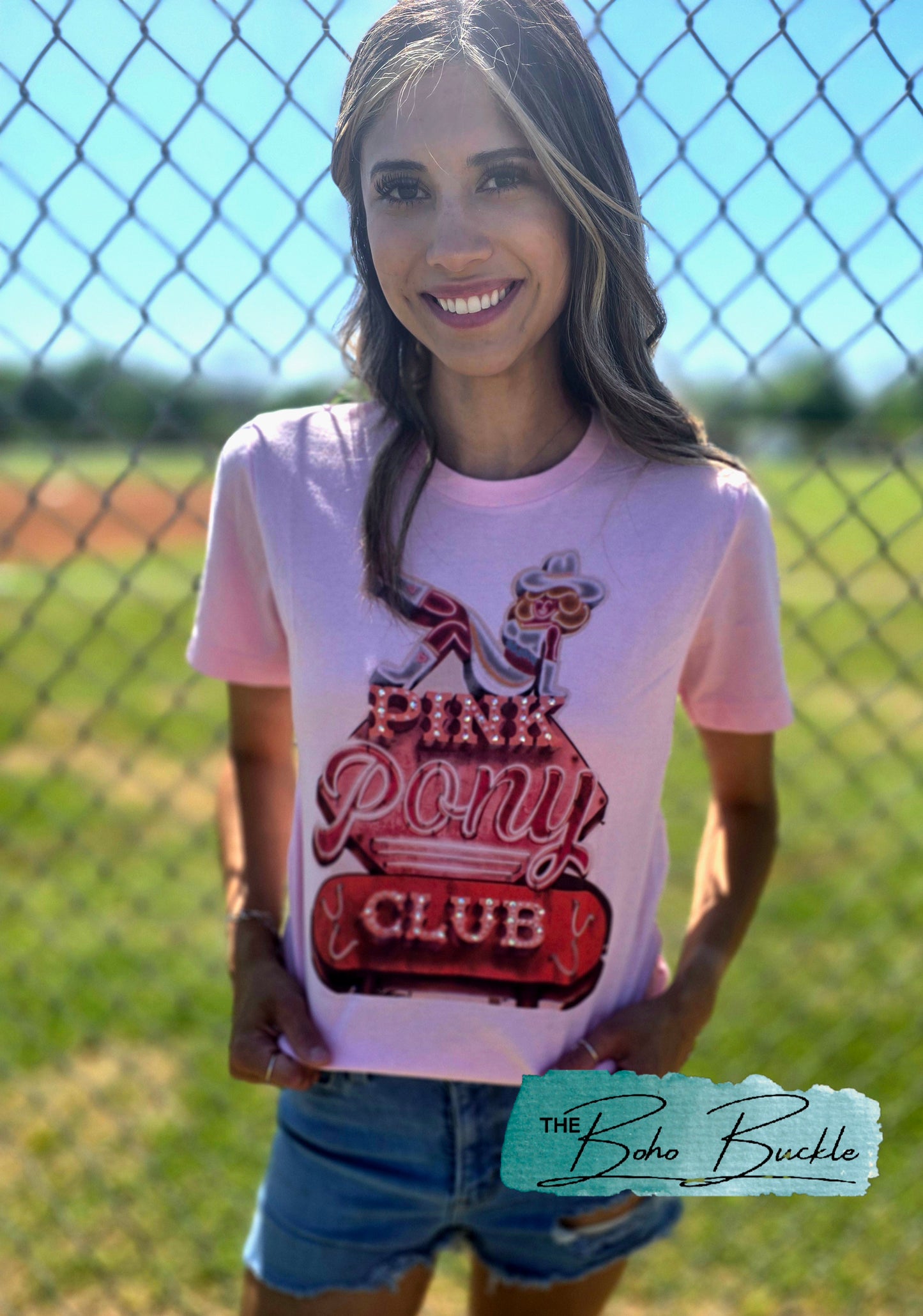 Rhinestone Tee "Pink Pony Club"