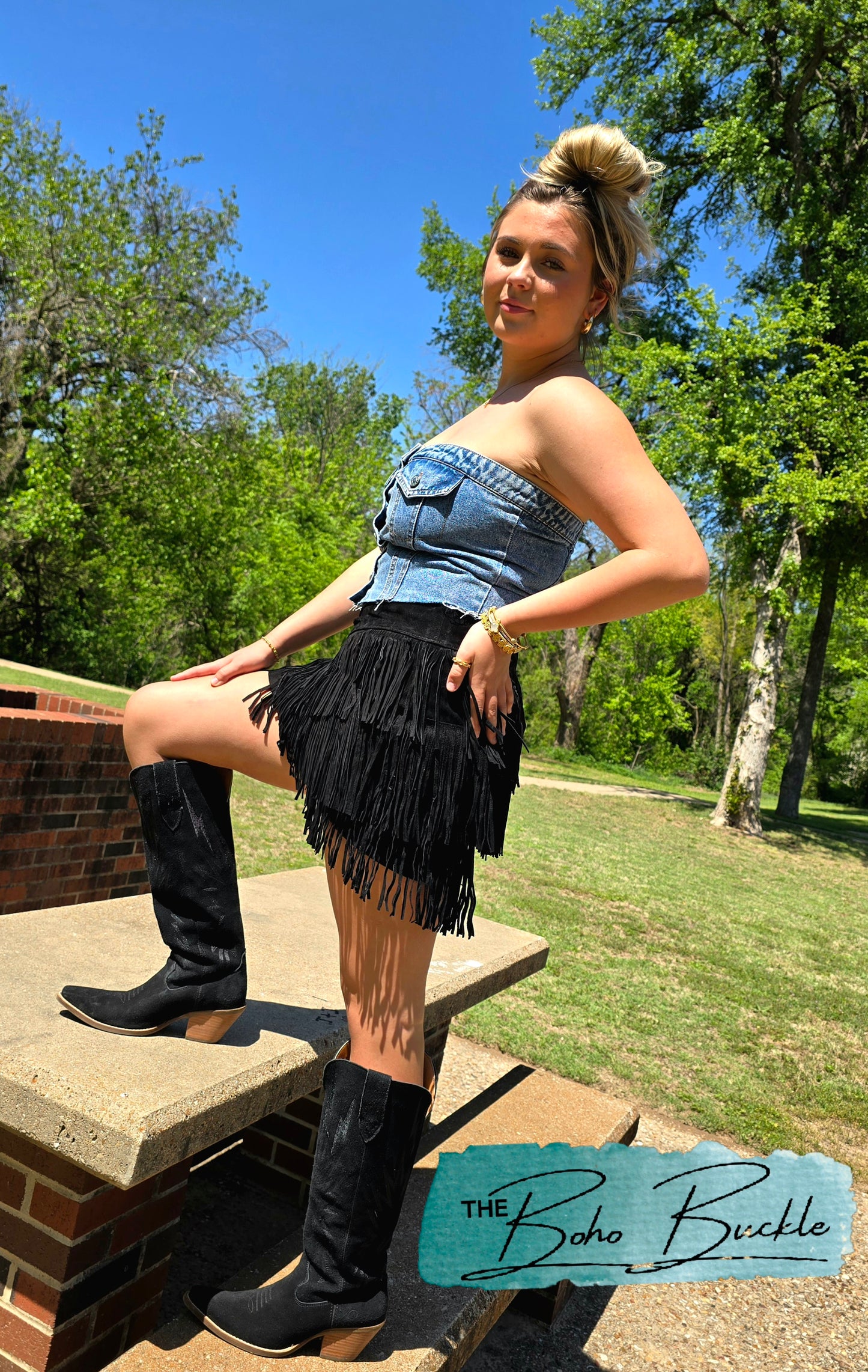 Scully Fringe Suede Mini Skirt