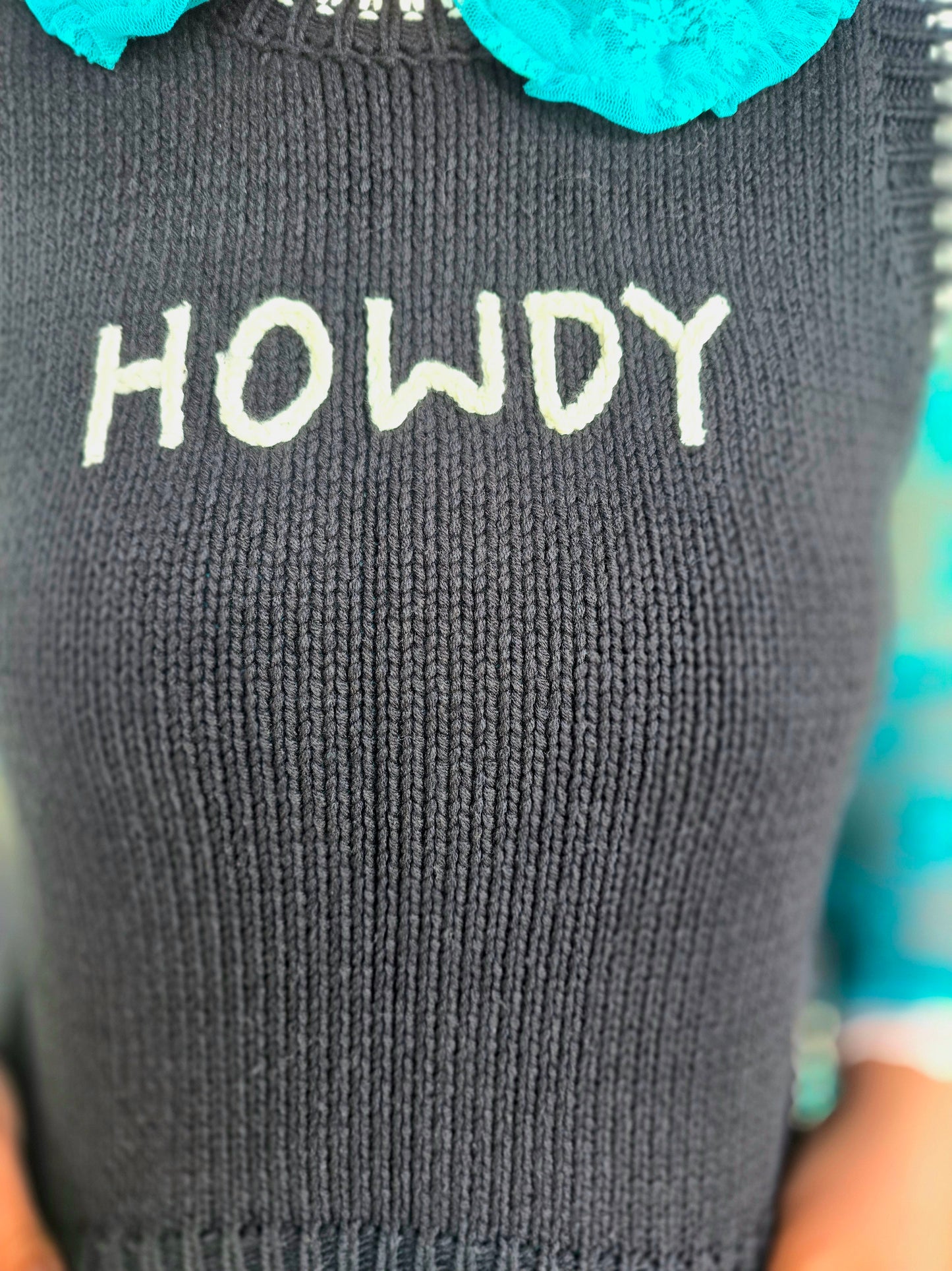 Black And White Howdy Sweater Vest