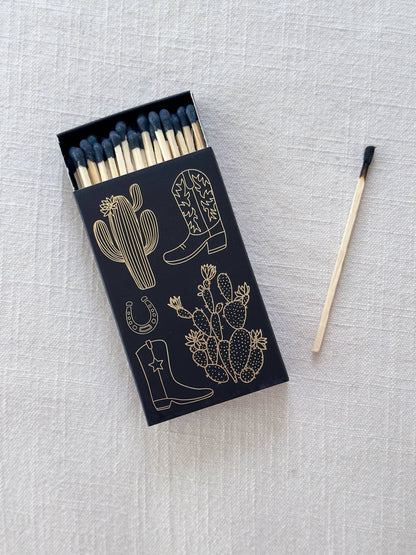 Black Oversized Cowboy Boot & Cactus Matches