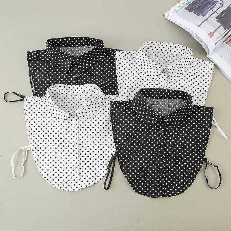 Women's Cotton Polka Dot Detachable Collar For Sweaters And Hoodies