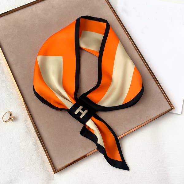 Equestrian Orange Striped H Loop Scarf