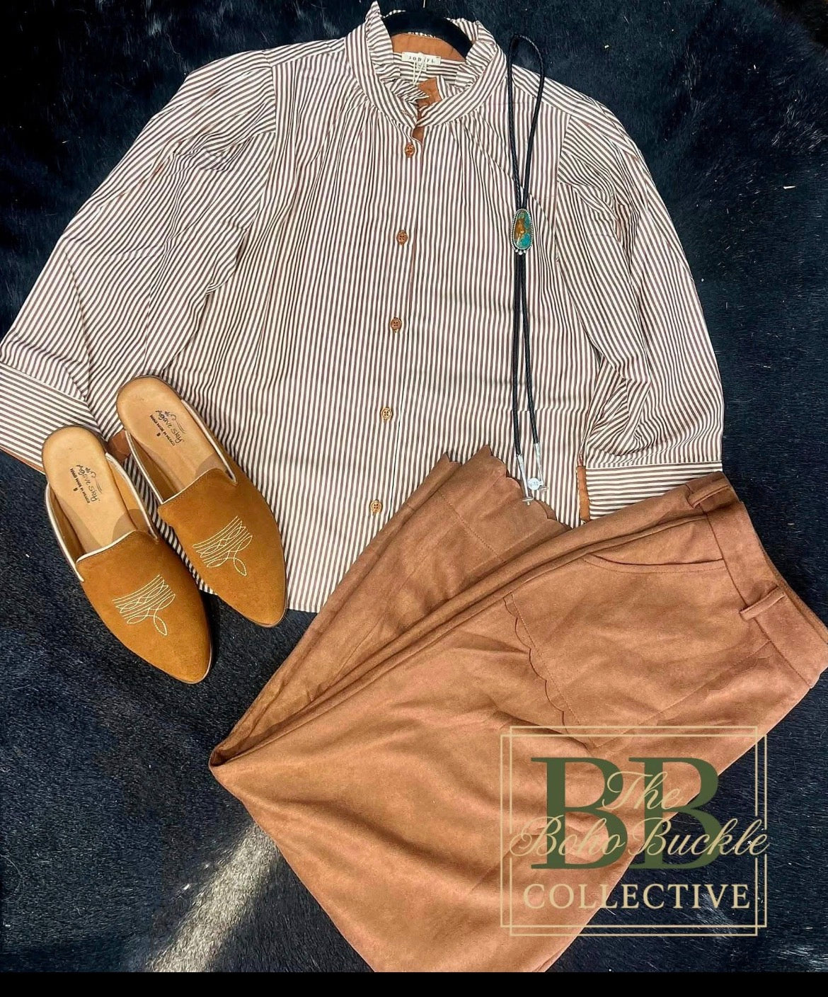 Mocha Moose stripped top