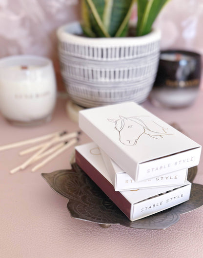 White Oversized Horse Head Matches with Gold Foil