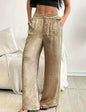 Metal shiny bronzing wide-leg pants