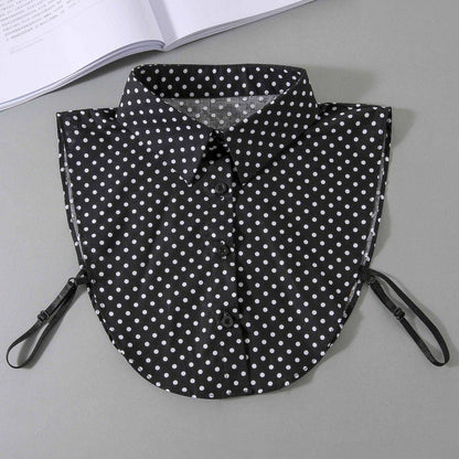 Women's Cotton Polka Dot Detachable Collar For Sweaters And Hoodies