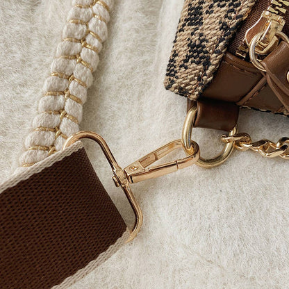 LEOPARD PRINT BLACK CHAIN STRAP FANNY BELT BAG_CWAB0923