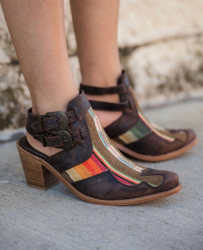 Chocolate leather/Textile Boot