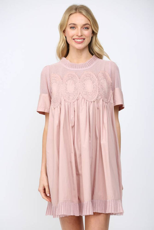 Baby pink mini dress
