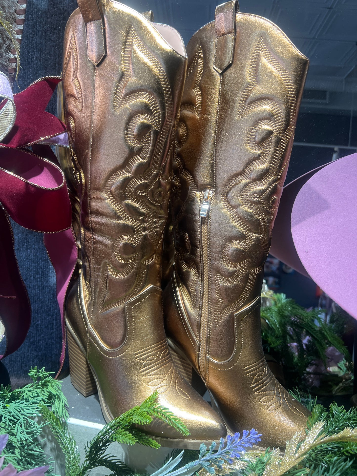 Bronze Metallic Boots