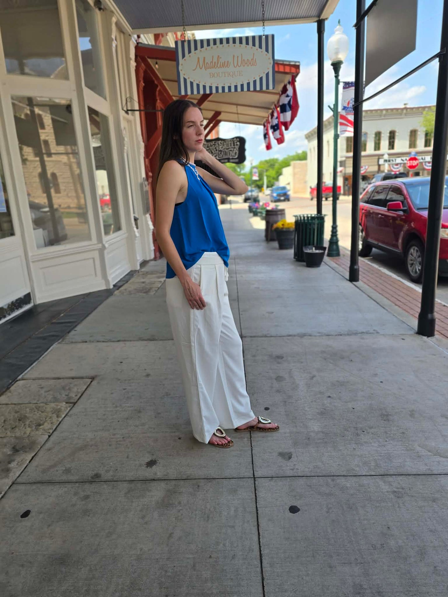 Royal blue halter tank top
