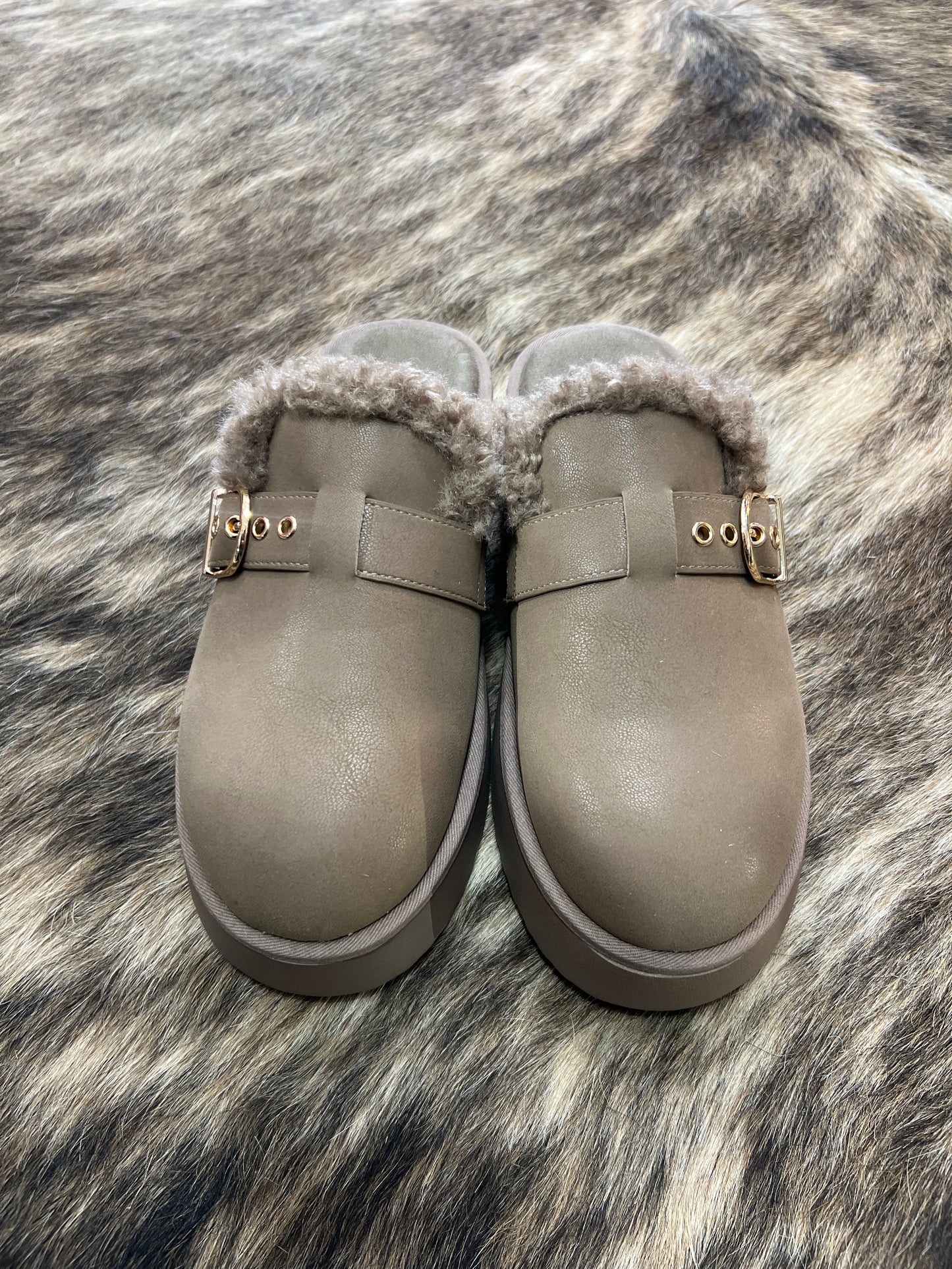 Mia Fuzzy Platform Clogs