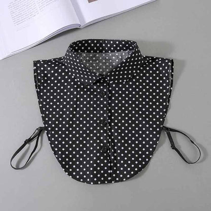 Women's Cotton Polka Dot Detachable Collar For Sweaters And Hoodies