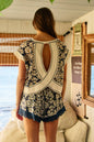 Overlap Open Back Floral Organza Crop Top