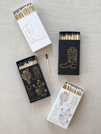 Black Oversized Cowboy Boot & Cactus Matches