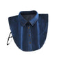 Detachable Blue Denim Collar Shirt For Women