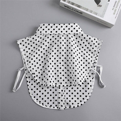 Women's Cotton Polka Dot Detachable Collar For Sweaters And Hoodies