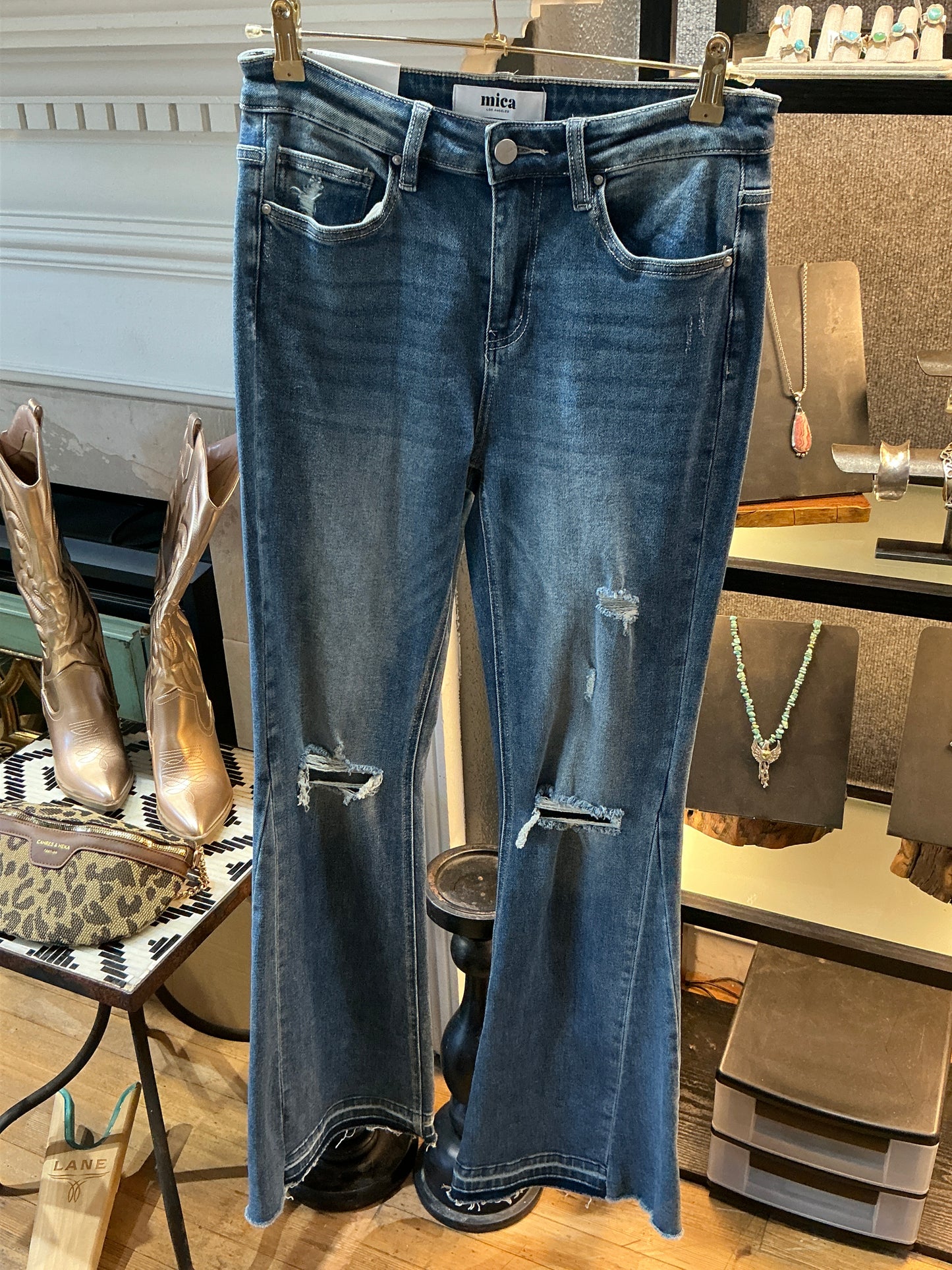 Distressed Flare Jeans