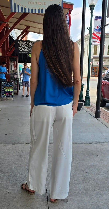 Royal blue halter tank top