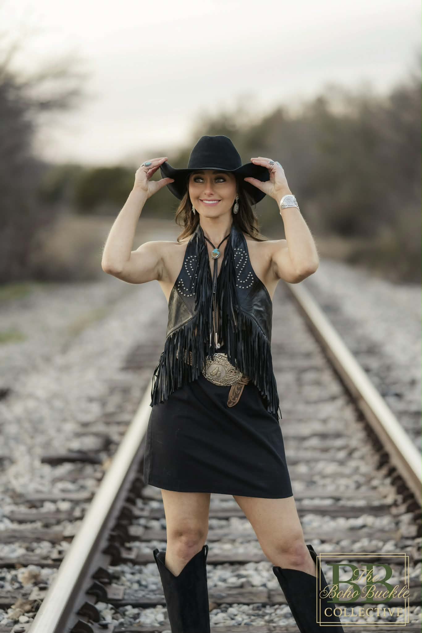 Halter lambskin leather