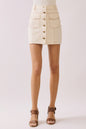 Contrast Stitching Detail High Waisted Mini Skirt