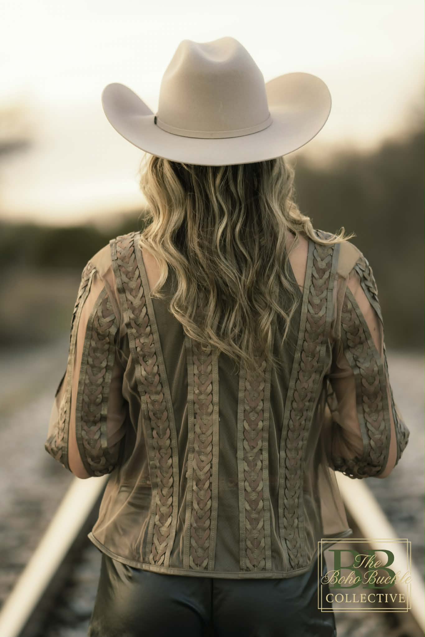 Braided lambskin on mesh