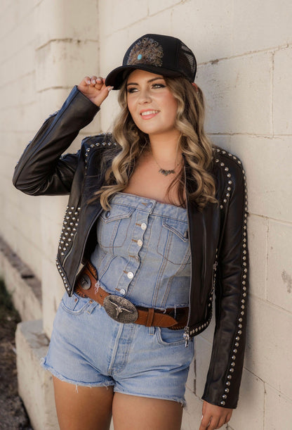 Black Lambskin leather Jacket