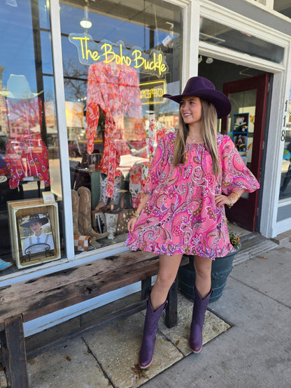 Paisley pink dress