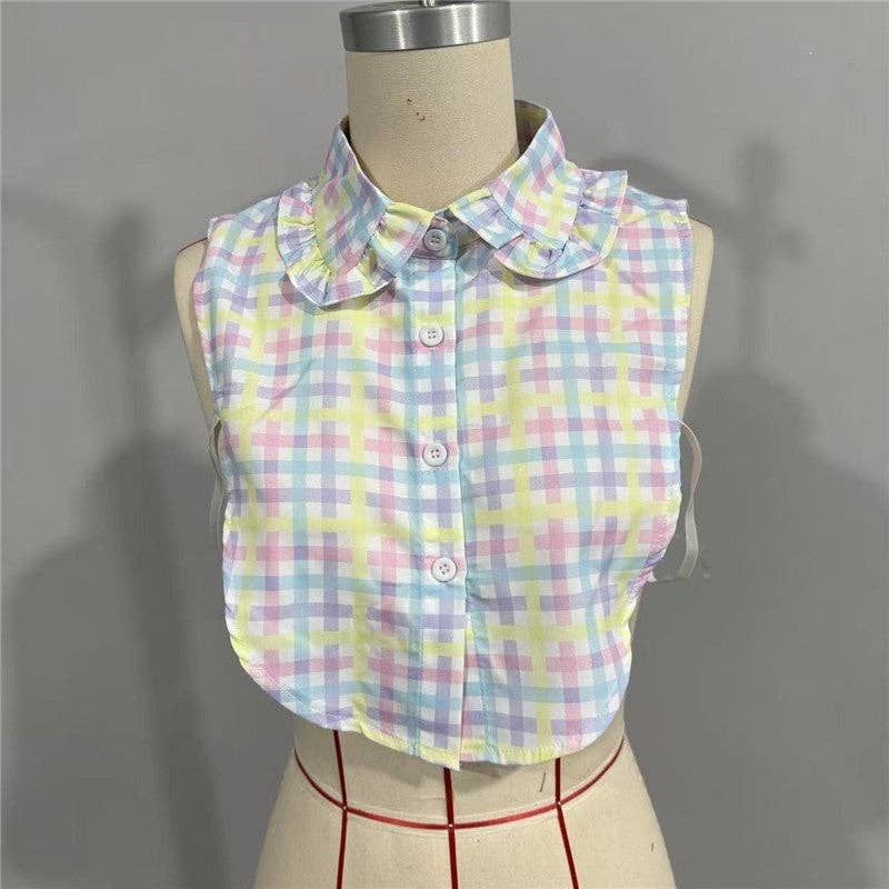 Detachable Shirt Collar With Colorful Lace