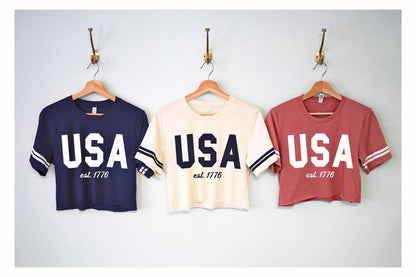 Usa Patriotic Crop Tops, 4Th Of July Crop Top Shirts, Fourth
