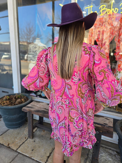 Paisley pink dress