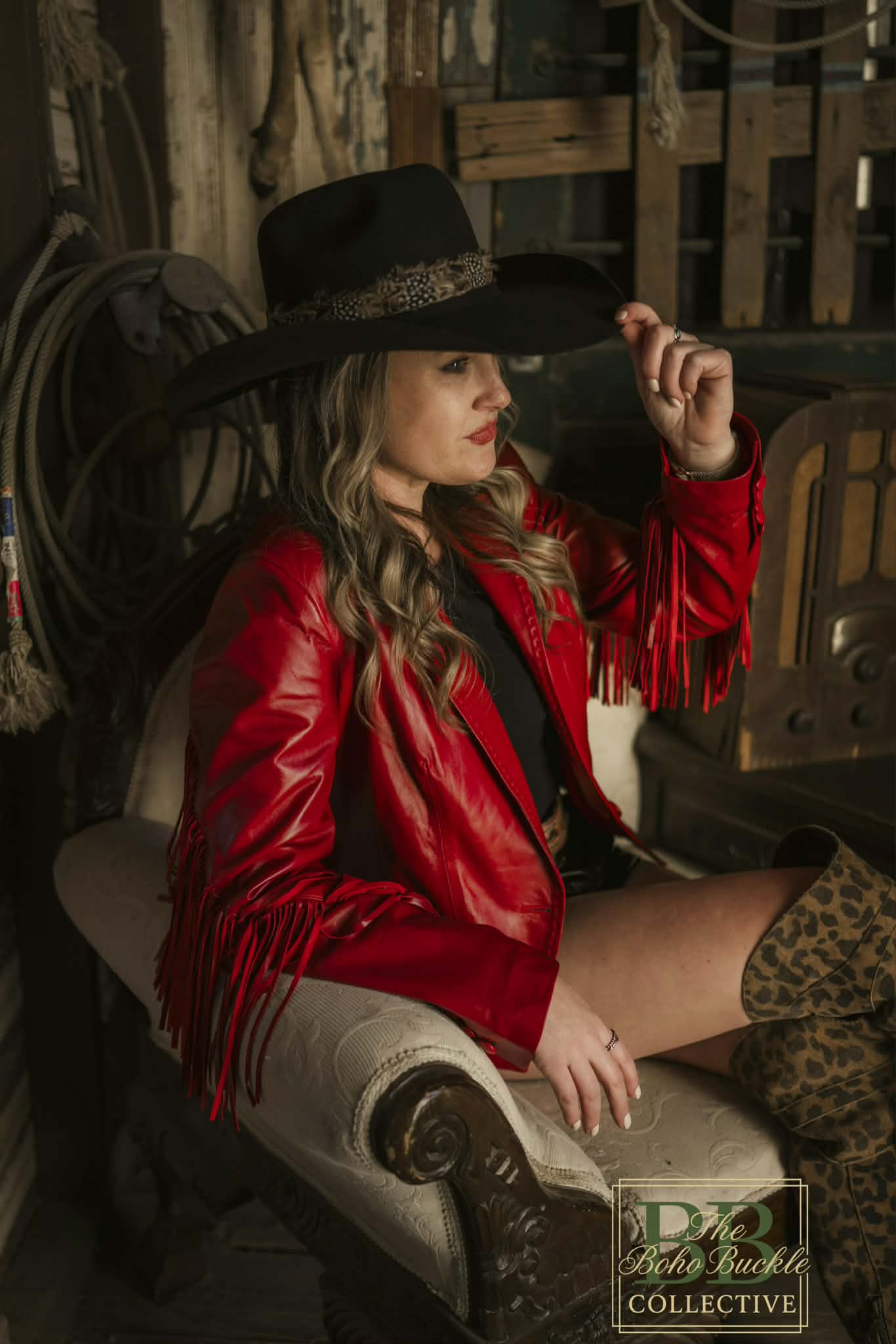 Red lambskin leather jacket