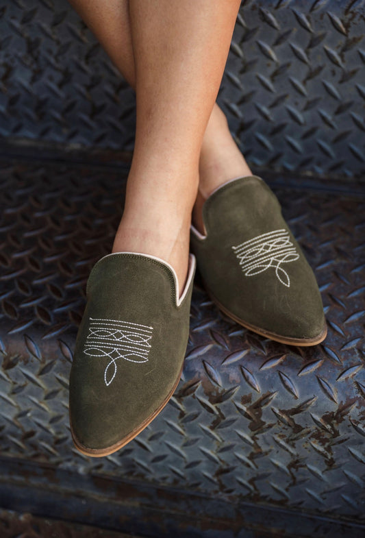 Boot stitch Mules