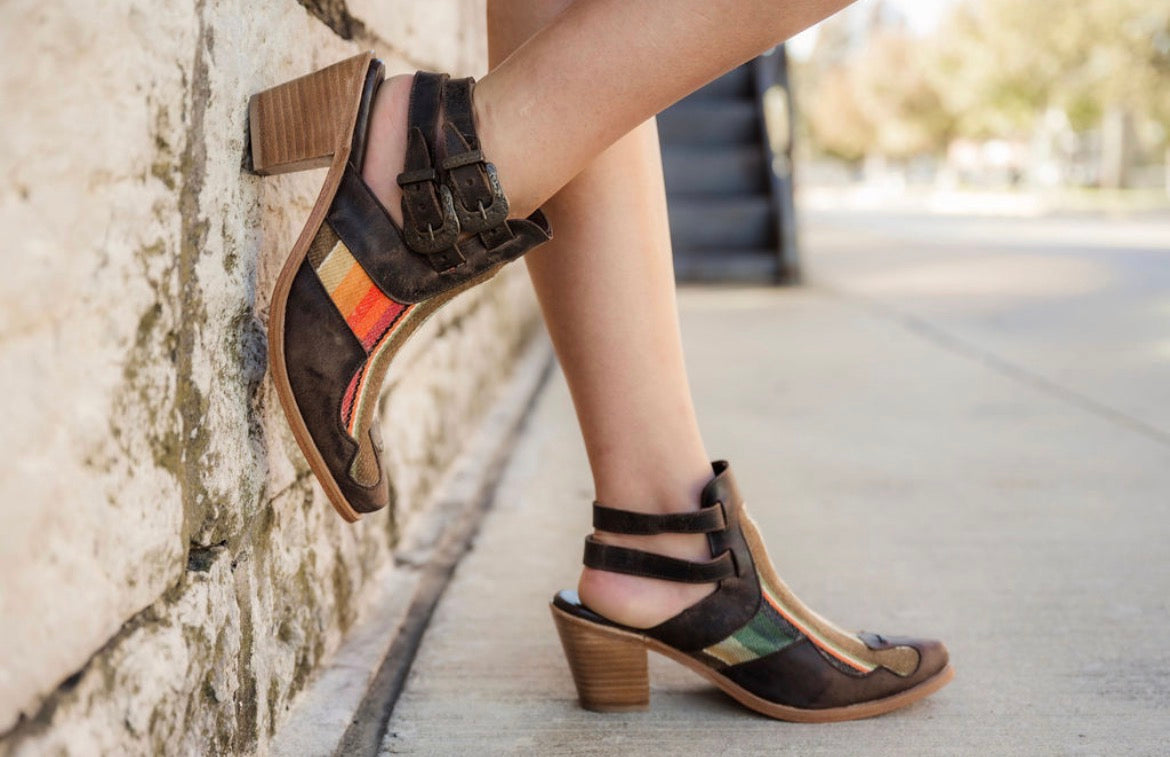 Chocolate leather/Textile Boot