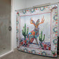 Jeweled jackalope shower curtain