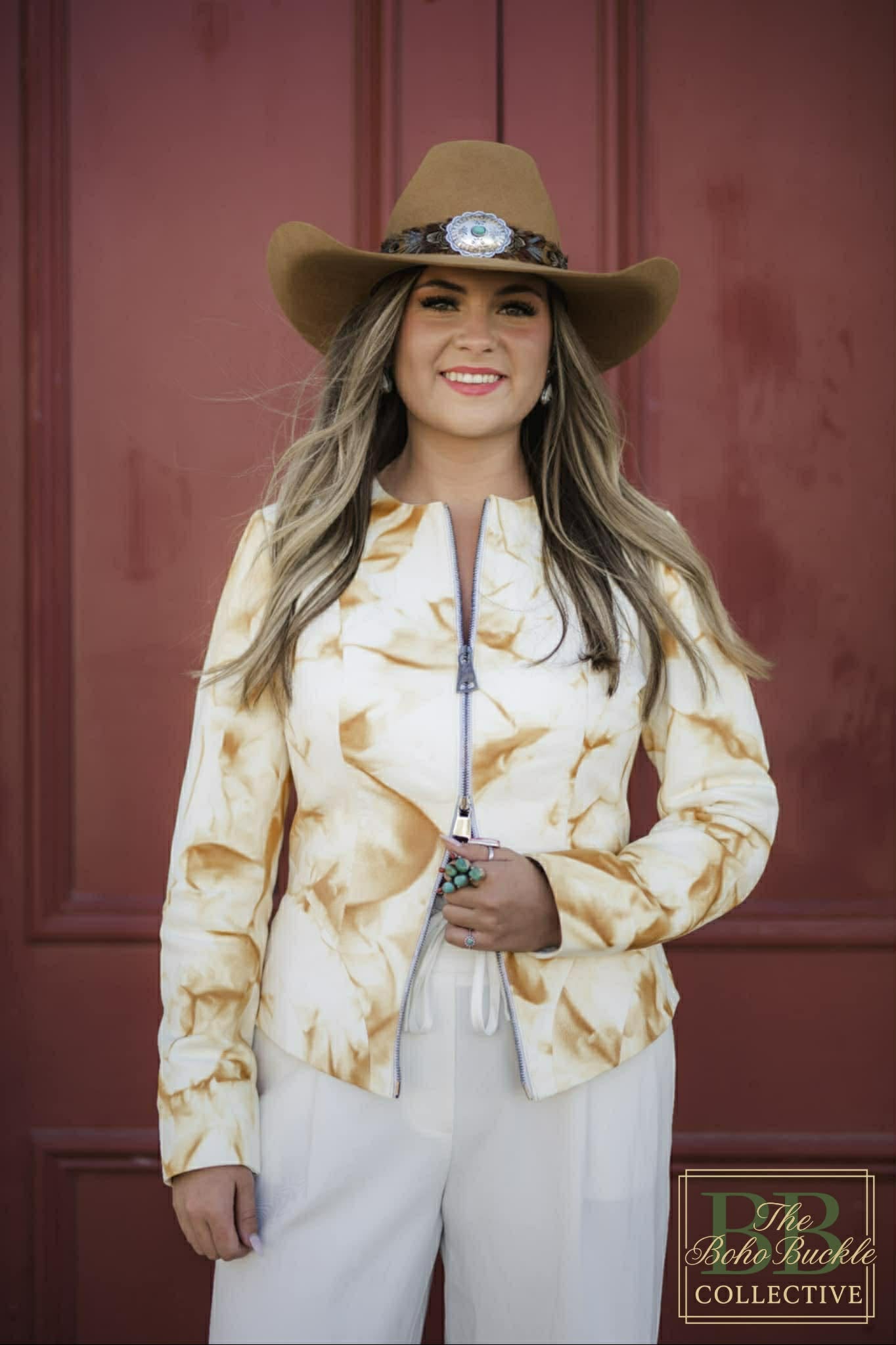 Tie Dye lamb skin leather jacket