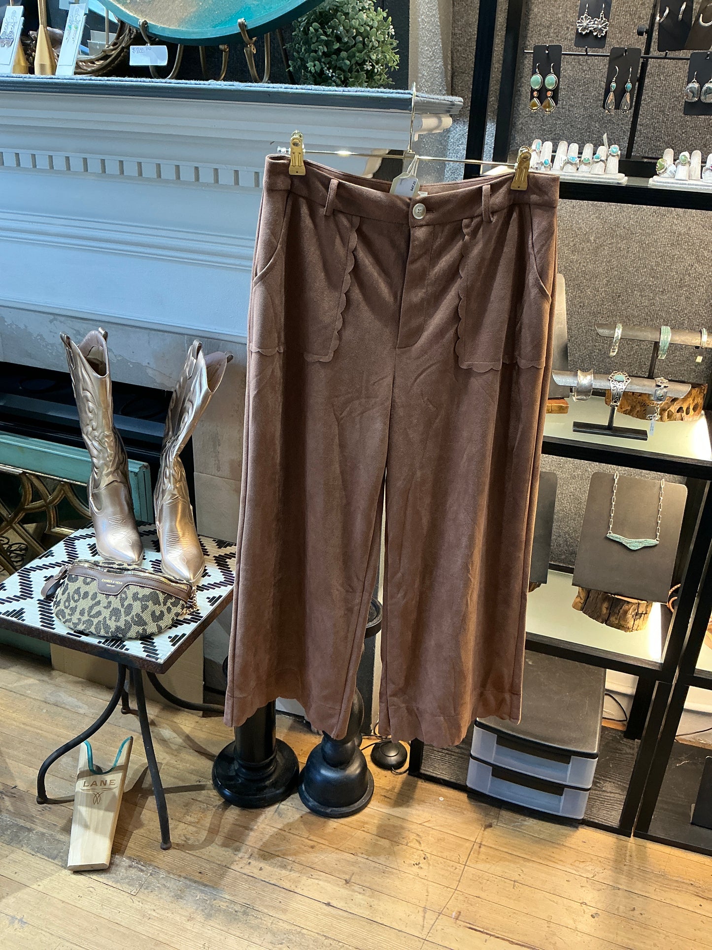 Suede Camel Pants
