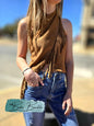 Brown leather wrap around tank