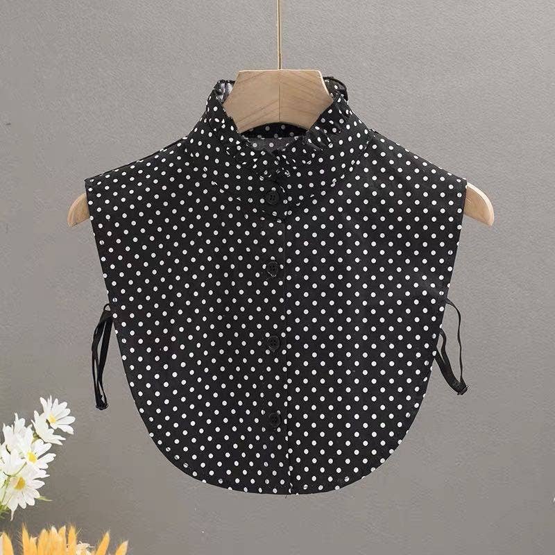 Women's Cotton Polka Dot Detachable Collar For Sweaters And Hoodies