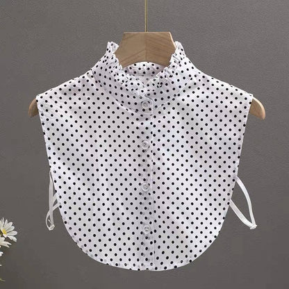 Women's Cotton Polka Dot Detachable Collar For Sweaters And Hoodies