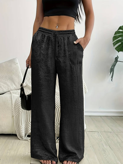 Metal shiny bronzing wide-leg pants