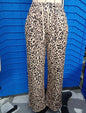 Casual Drawstring Leopard Print Wide-Leg Pants